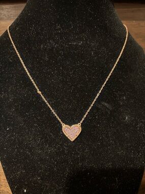 Kendra Scott Gold Ari Light Pink Drusy Necklace